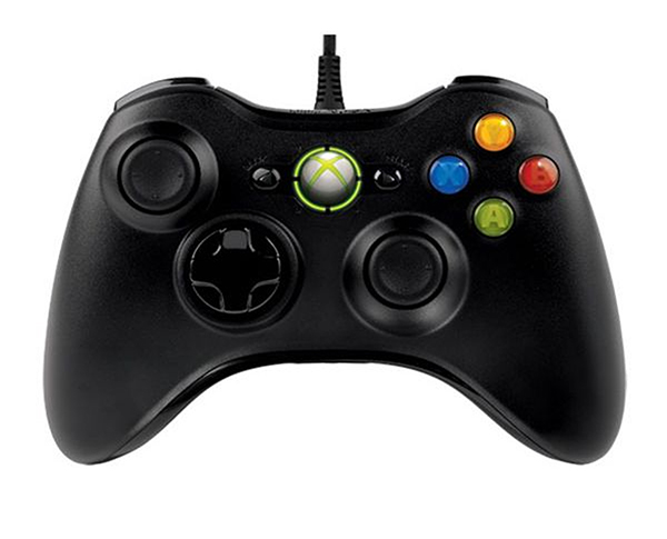 Original Microsoft Xbox 360 Wired Controller - Schwarz